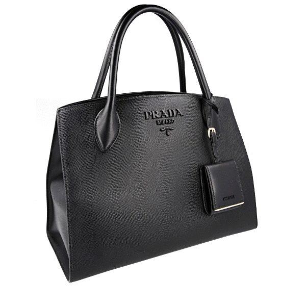 【美品】PRADA サフィアーノ ブラック ハンドバッグ PRADA プラダ サフィアーノレザー ハンドバッグ ブラック最高 の