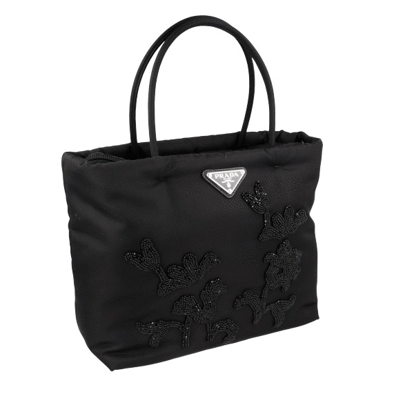 PRADA Nylon CRYSTAL Bag Tote Shopper Handbag - Black - NEW | eBay