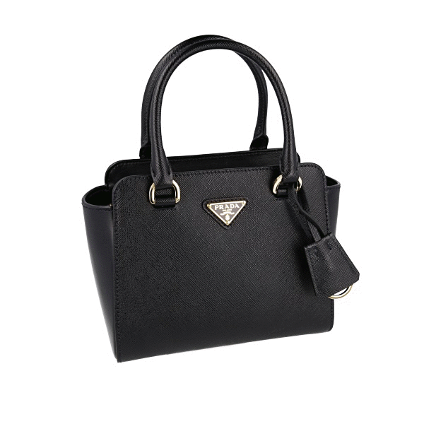 トートバッグ PRADA Black leather big ArquA handbag Arque Large leather shoulder bag in black - Prada | Mytheresa