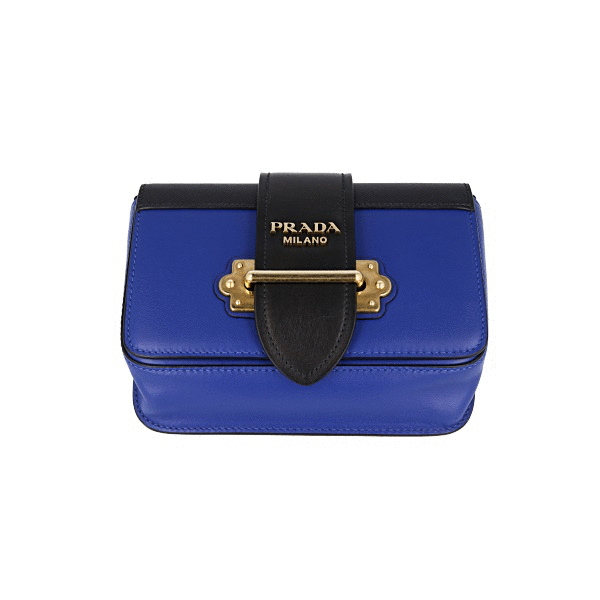 LUXURY PRADA CAHIER SHOULDER BAG HANDBAG 1BL004 BLUE LEATHER NEW