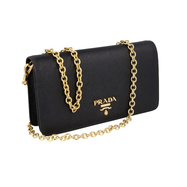 LUXURY PRADA SAFFIANO MINI BAG HANDBAG 1DH029 BLACK LEATHER