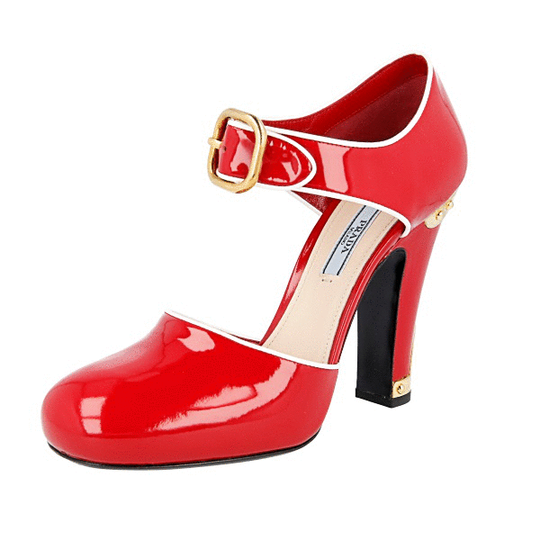 24PF new/PRADA パテントメリージェーンパンプス Pumps Red 24PF new/PRADA パテントメリージェーンパンプス Pumps Red