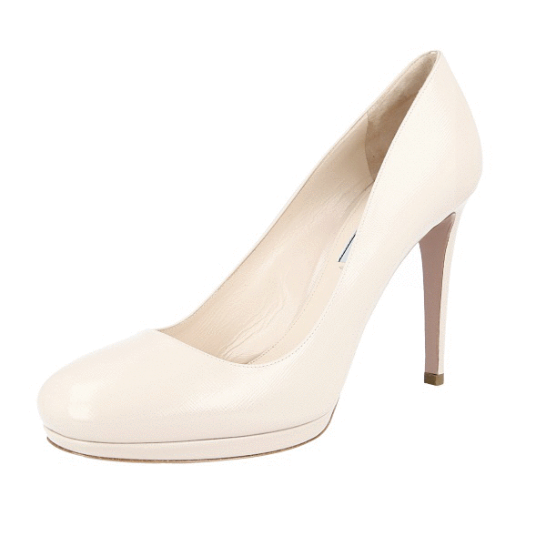 PRADA Saffiano Platform High Heels Pumps Beige NEW - US 9.5  display picture 1