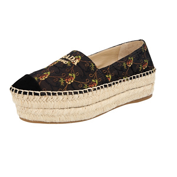 靴 PRADA JACQUARD PLATFORM ANKLE BOOTS PRADA Jacquard Knit Platform Ankle Boots 37 Black 1531964
