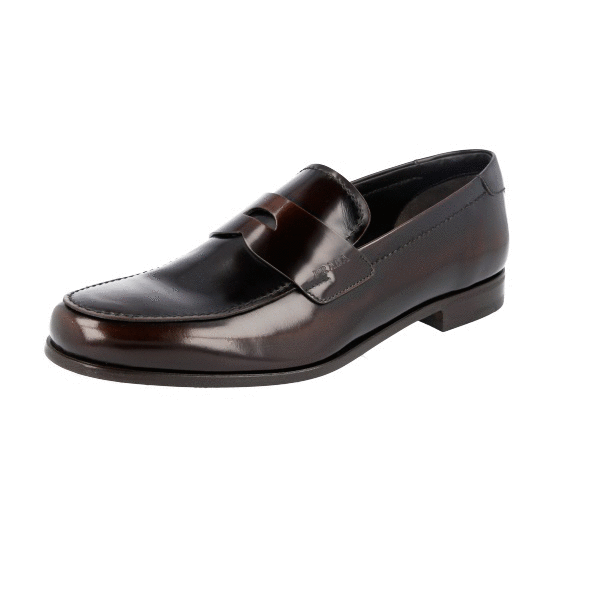 prada penny loafer brown