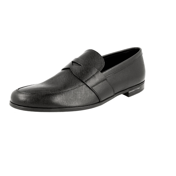 PRADA Saffiano Penny Loafer Slipper Dress Shoes 2DE072 Black  display picture 1