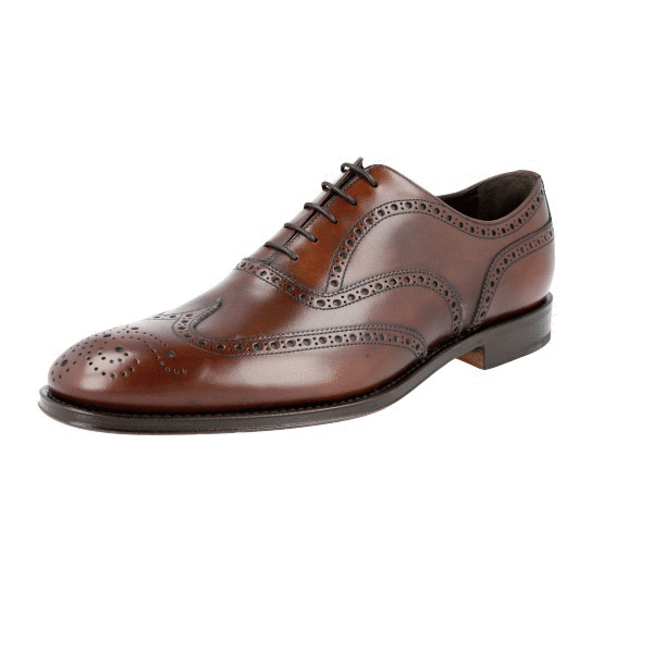 PRADA FULL BROGUE OXFORD DRESS SHOES BROWN LEATHER SOLE NEW  display picture 1
