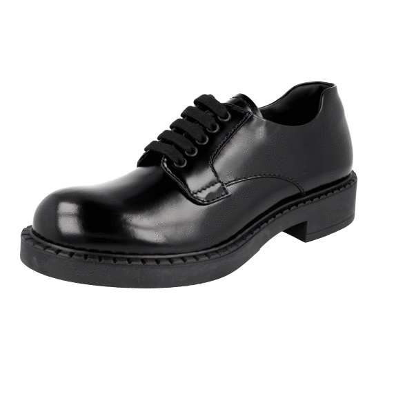 PRADA DERBY DOUBLE SOLE DRESS SHOES 2EE345 BLACK LEATHER NEW
