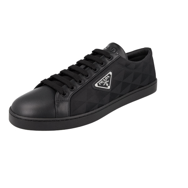 PRADA Downtown Symbol Sneakers - 2EE376 - Black - NEW - US 9.5 EU