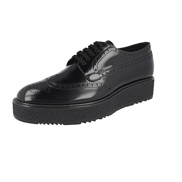プラダ Prada Calzature Uomo 靴2EG135 シューズ LUXURY PRADA FULL BROGUE BUSINESS SHOES 2EG015 BLACK LEATHER