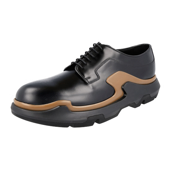 【SS25＊日本未入荷】Black leather lace-up shoes AUTH LUXURY PRADA LACE-UP SHOES 2EG129 BLACK LEATHER NEW US