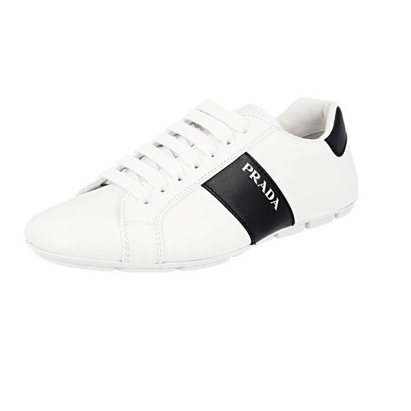 PRADA MONTECARLO COLLAPSE SNEAKERS SHOES 2EG373 WHITE BLACK