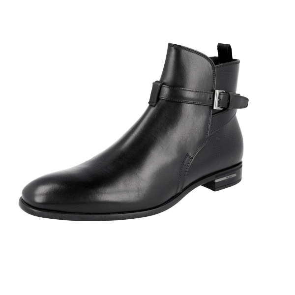 PRADA Jaipur Jodhpur Booties Ankle Half Boots Shoes Black NEW - US