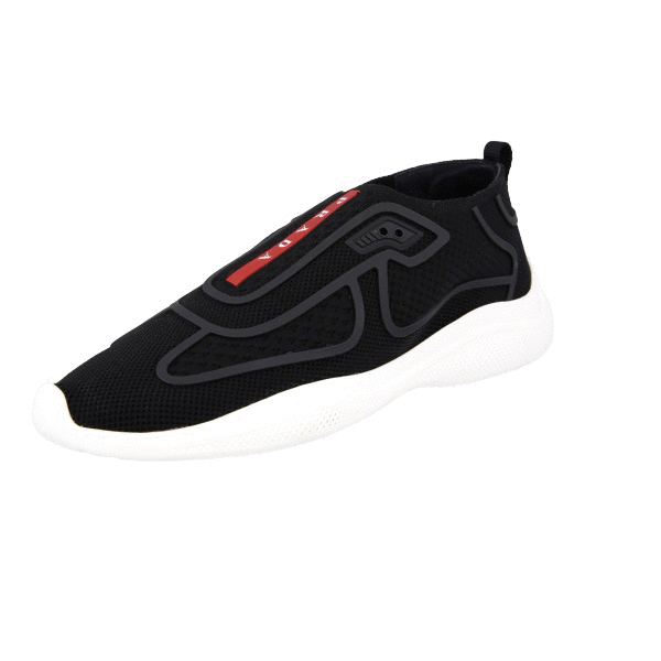 PRADA AMERICAS CUP SLIP-ON SNEAKERS SHOES 3S6421 BLACK NEW