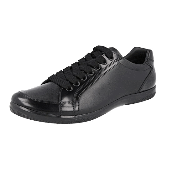 PRADA OFFSHORE SNEAKERS SHOES 4E2439 SOLID BLACK LEATHER NEW | eBay