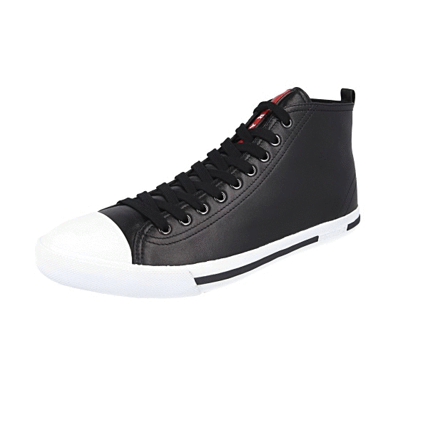 PRADA LINEA ROSSA HIGH-TOP SNEAKERS 4T2583 BLACK WHITE NEW PRADA LINEA ROSSA HIGH-TOP SNEAKERS 4T2583 BLACK WHITE NEW