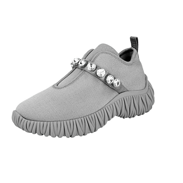 MIU MIU CHUNKY SNEAKERS SHOES 5S376D GREY CRYSTALS by PRADA