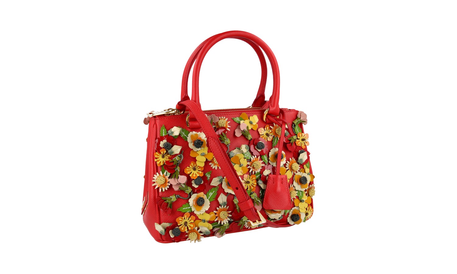 PRADA ドラゴン刺繍 バッグ PRADA FLORAL APPLIQUE GALLERIA SHOULDER BAG HANDBAG 1BA905 RED | eBay