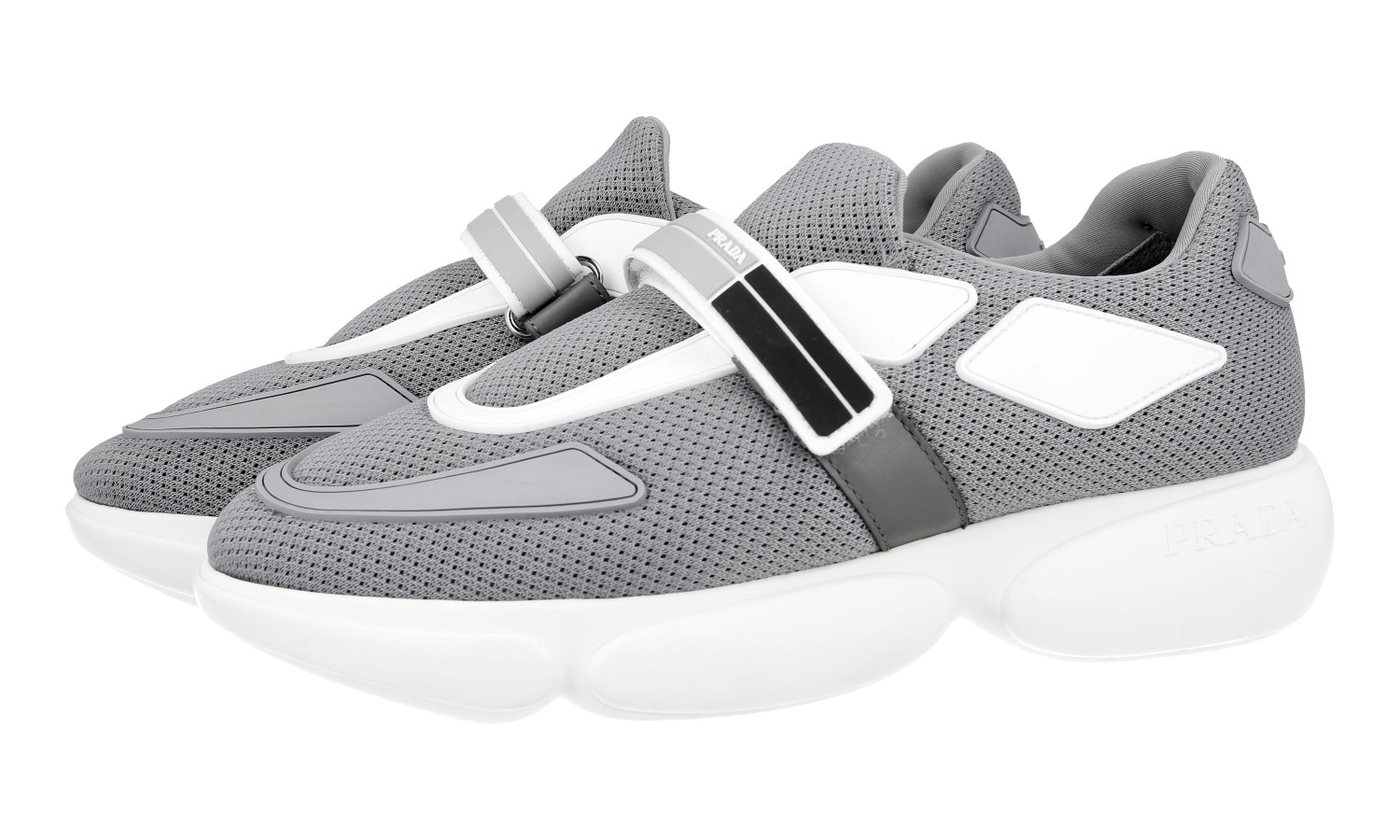 PRADA CLOUDBUST SNEAKERS SHOES 1E293I GREY WHITE KNIT NEW | eBay