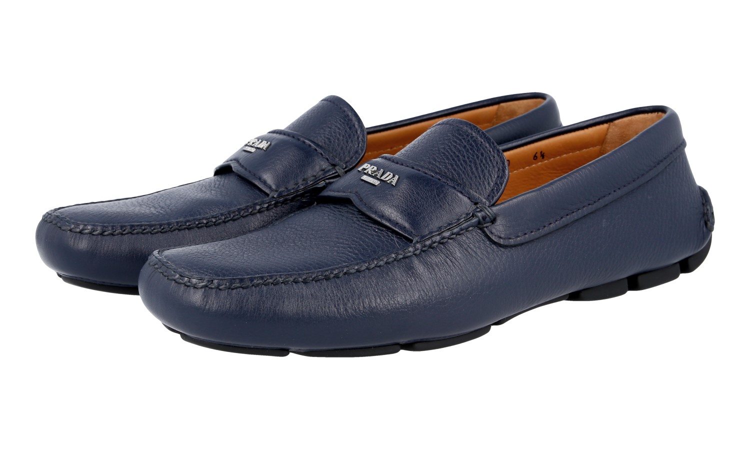 PRADA Logo Driving Loafer Slipper Shoes - 2D2170 Navy Blue