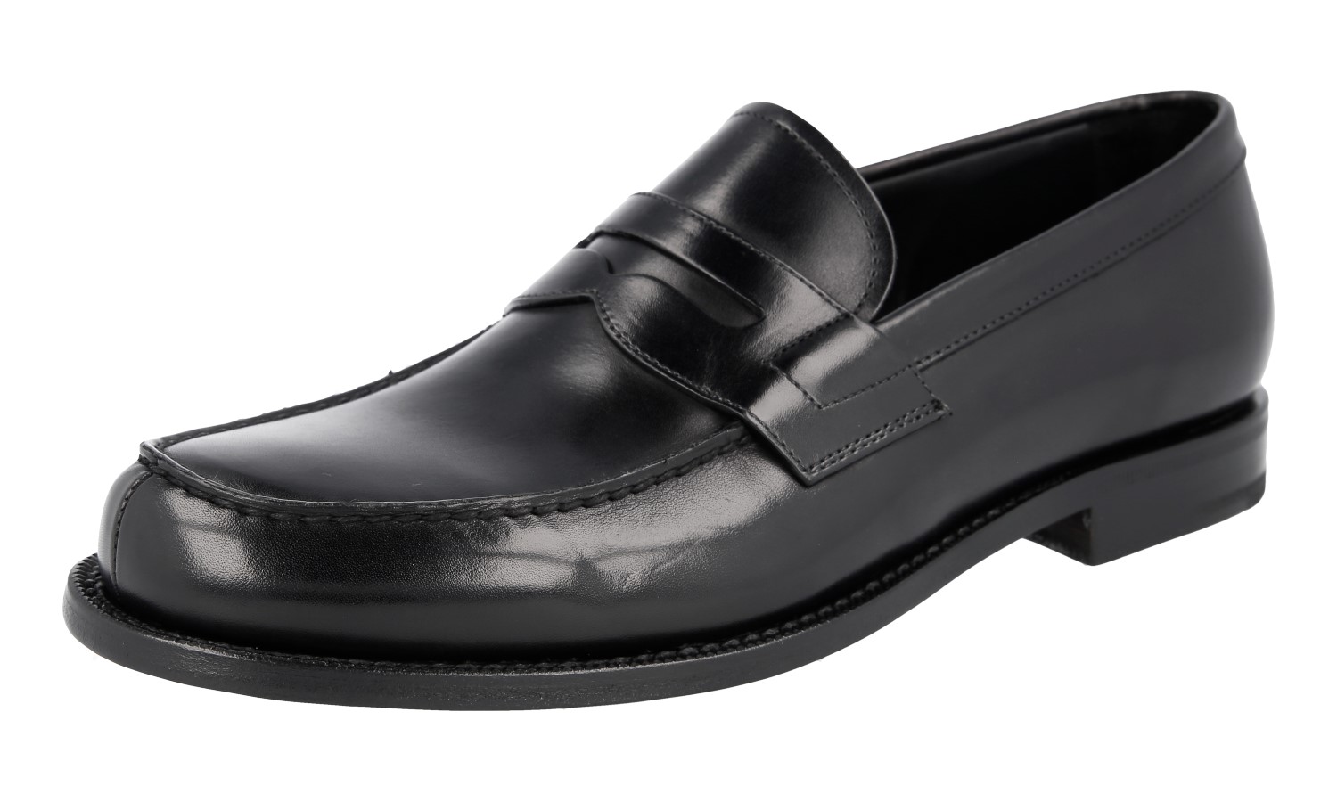 PRADA (プラダ) ブラッシュドレザー ローファー ブラック サイズ:SIZE 