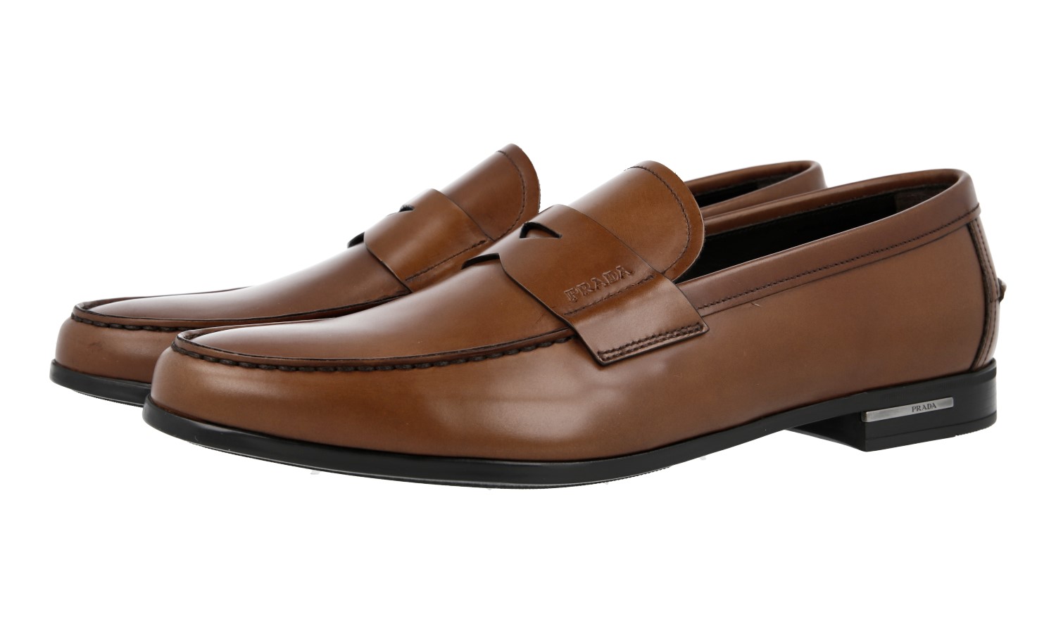 prada penny loafer brown