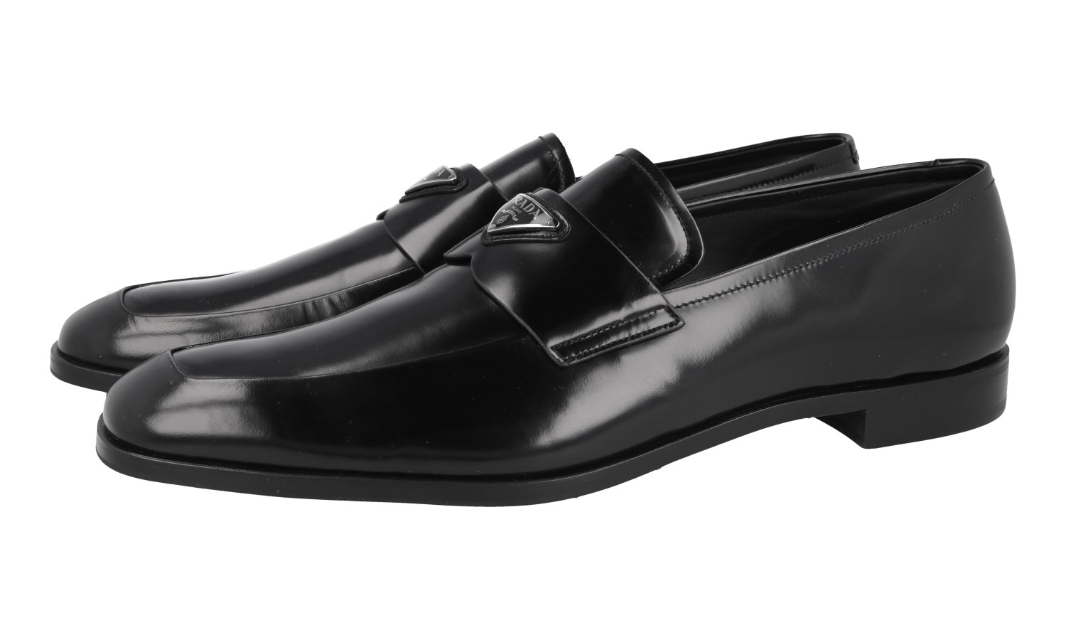 PRADA Leather Logo Triangle Loafer Slipper Dress Shoes 2DB192 - US