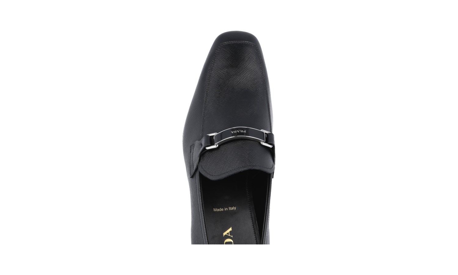 PRADA SAFFIANO LOGO LOAFER SHOES 2DC135 BLACK LEATHER NEW US 