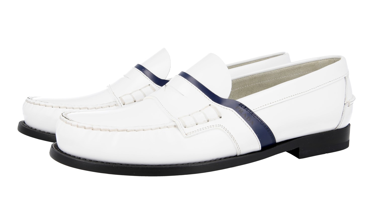PRADA PENNY LOAFER SLIPPER DRESS SHOES 2DG100 WHITE LEATHER