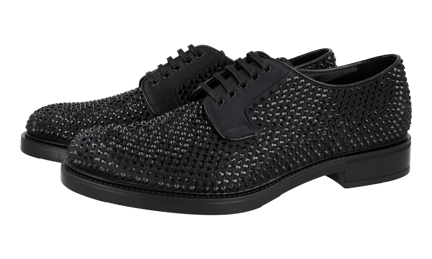 ICONIC PRADA DERBY SHOES 2EA151 BLACK CRYSTAL EMBELLISHED US  display picture 1