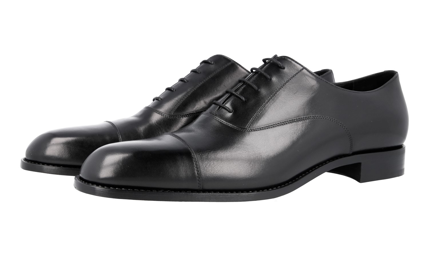 靴 prada leather shoes AUTH PRADA CAP TOE OXFORD BUSINESS SHOES 2EB159 BLACK NEW US