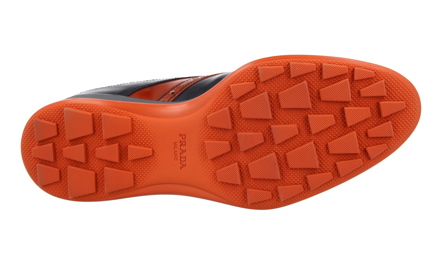 PRADA SNEAKERS DRESS SHOES 2EE260 GOLF GREY BLACK ORANGE NEW US