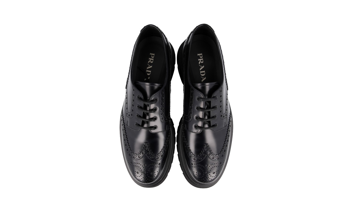 LUXURY PRADA DERBY FULL BROGUE SHOES 2EE347 BLACK LEATHER US LUXURY PRADA DERBY FULL BROGUE SHOES 2EE347 BLACK LEATHER US