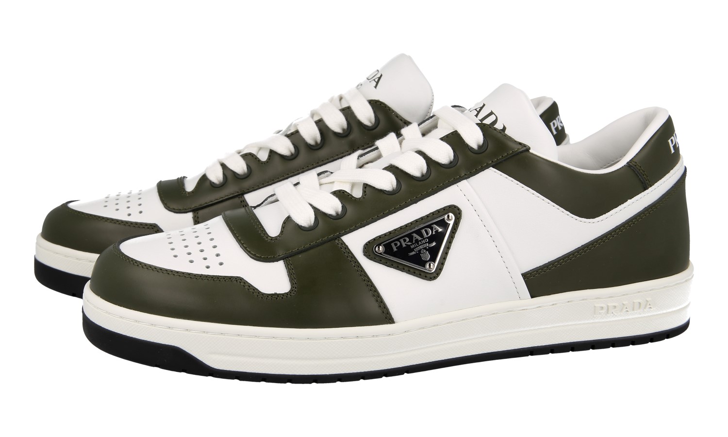 da-2masa　1001 PRADA Leather DOWNTOWN Sneakers - 2EE364 - Red White - NEW