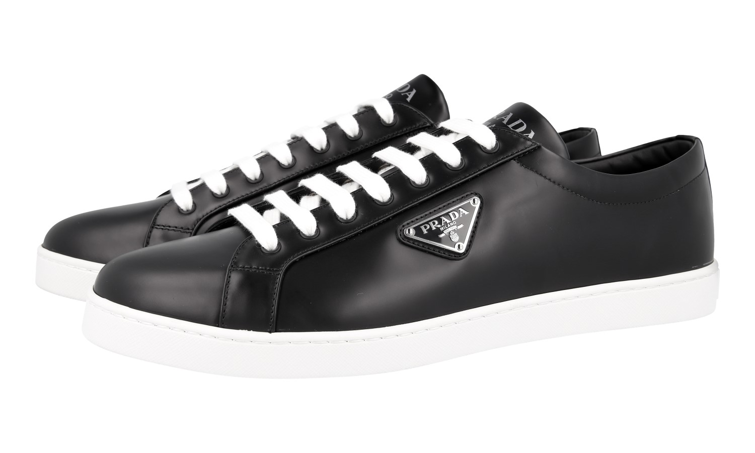 PRADA|SNEAKERS (2EE443 F G000 3LF5 F0632) PRADA SNEAKERS SHOES 2EE376 BLACK LEATHER NEW US 9.5 EU 42,5