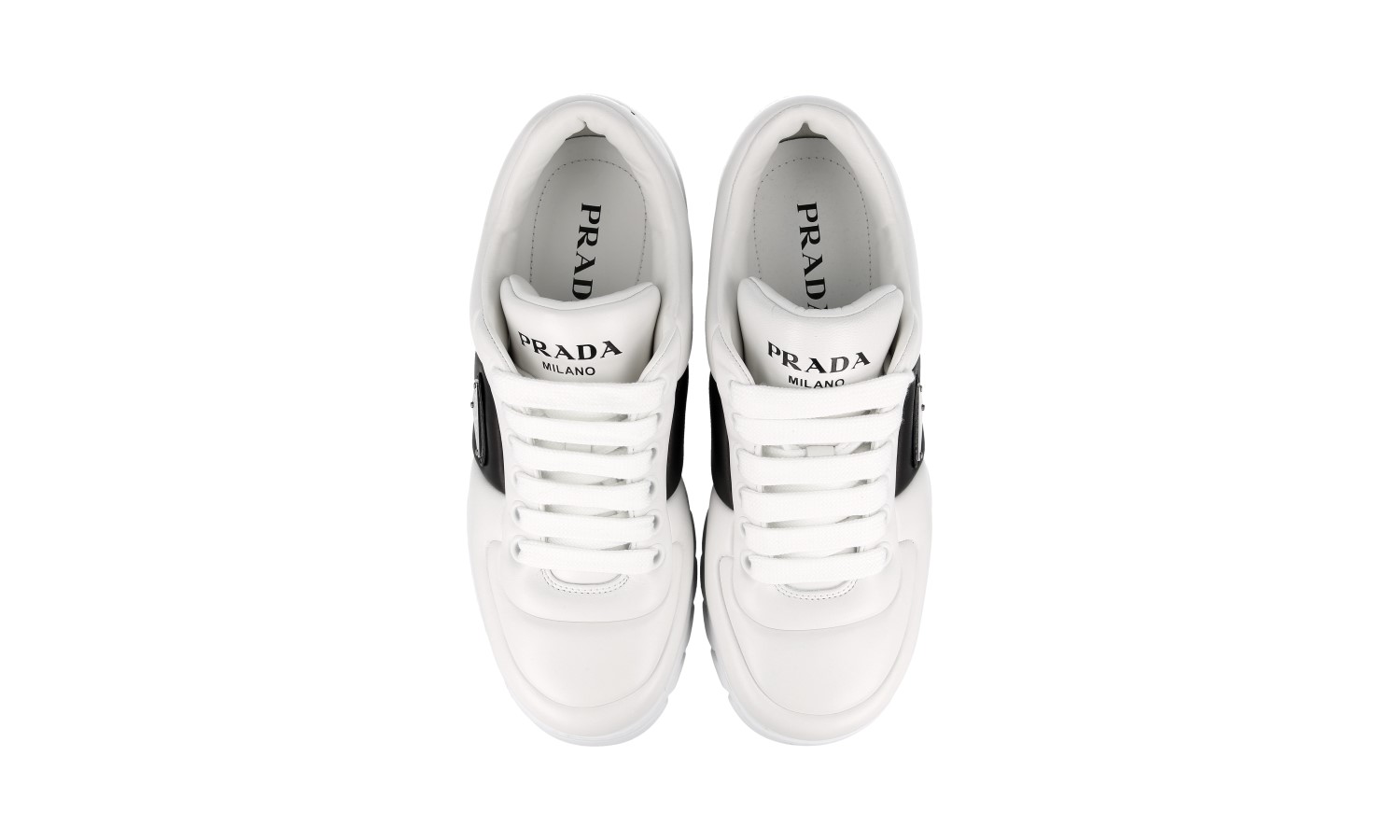 PRADA NAPPA CHUNKY SNEAKERS SHOES 2EE386 WHITE LEATHER US 11