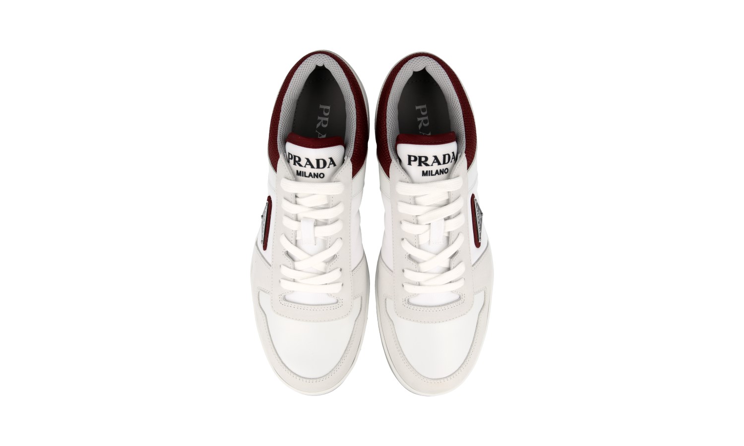 【送料込み】セール★PRADA★2EE395 PRADA Leather Downtown Sneakers - 2EE364 - White/Green - NEW