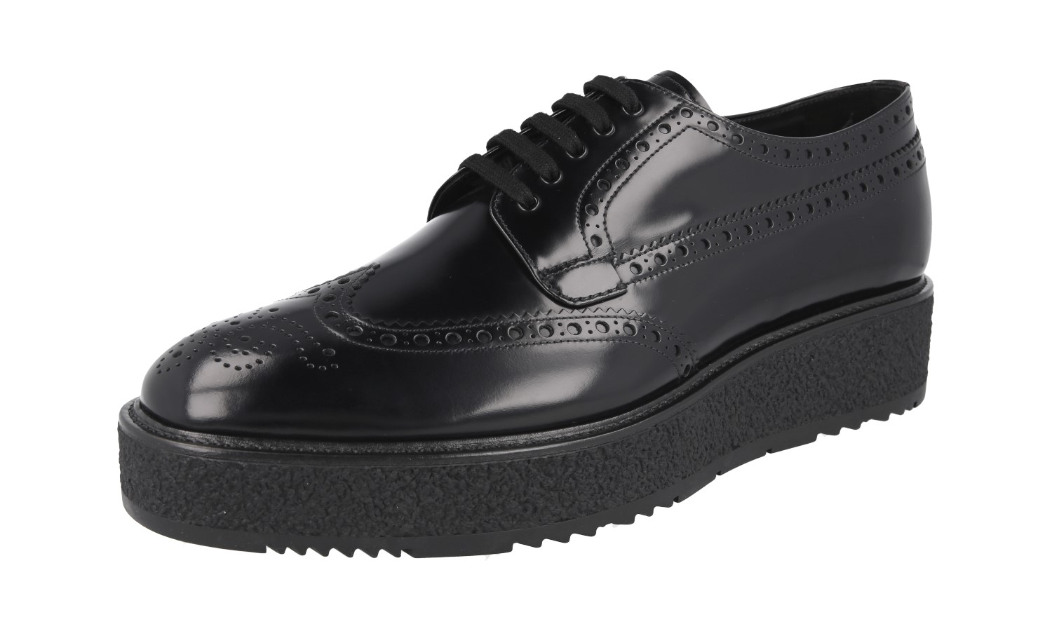 PRADA FULL BROGUE BUSINESS SHOES 2EG015 BLACK LEATHER NEW US PRADA FULL BROGUE BUSINESS SHOES 2EG015 BLACK LEATHER NEW US