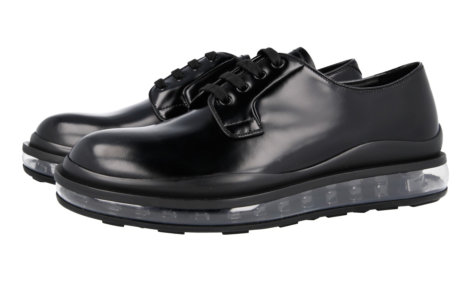 AUTH PRADA DERBY BUSINESS SHOES 2EG288 BLACK LEATHER AIR AUTH PRADA DERBY BUSINESS SHOES 2EG288 BLACK LEATHER AIR