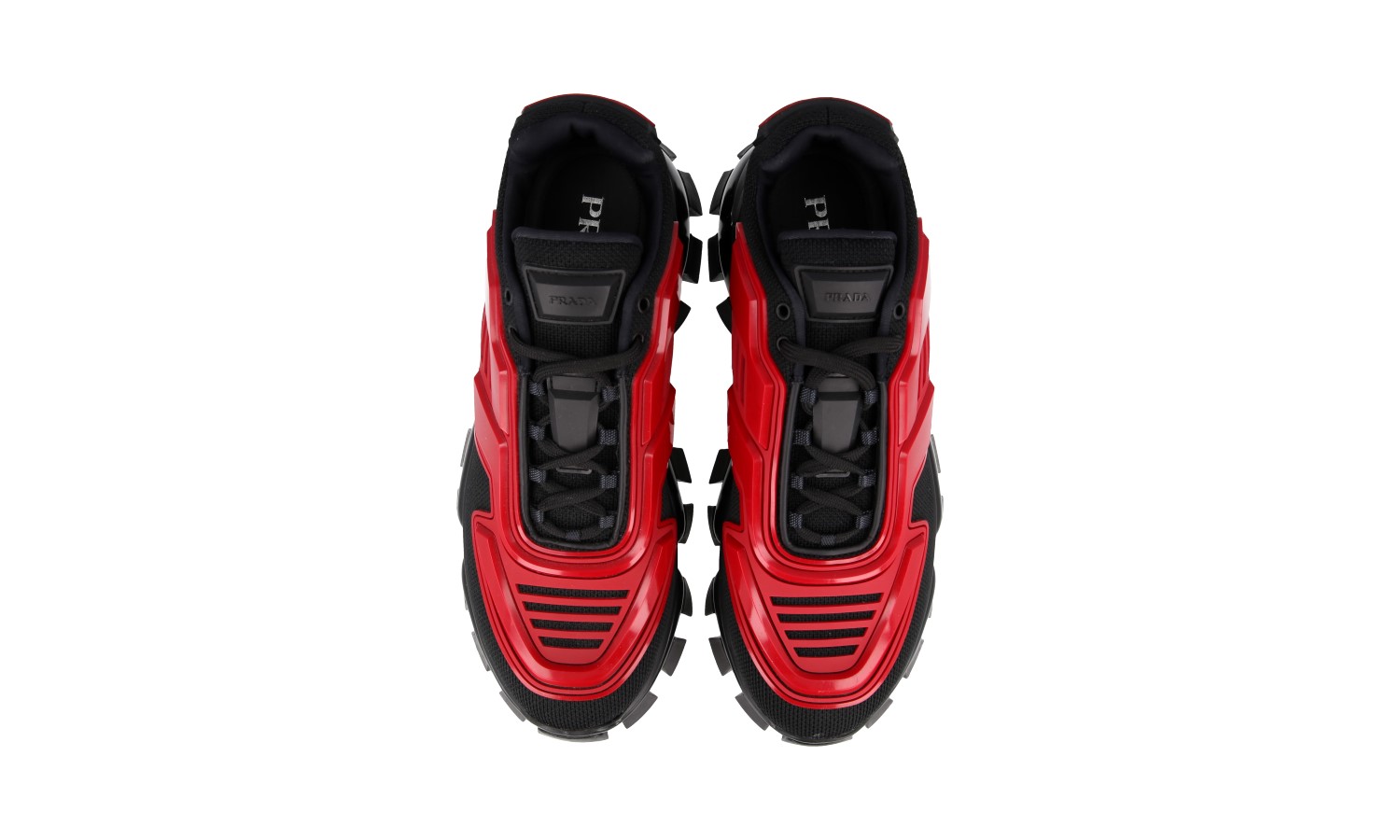 PRADA CLOUDBUST THUNDER SNEAKERS SHOES 2EG293 BLACK/RED NEW
