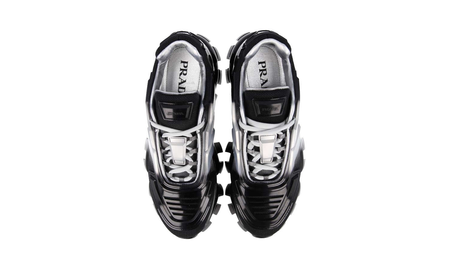 PRADA CLOUDBUST THUNDER SNEAKERS SHOES 2EG293 BLACK SILVER