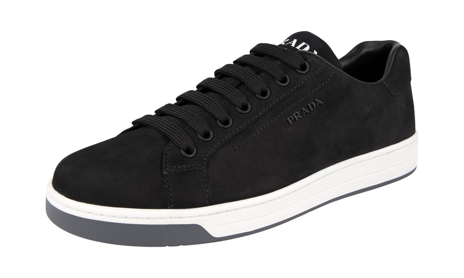 定期入れの BLACK 2EG352 SHOES SNEAKERS DOWNTOWN PRADA WHITE NEW LEATHER 靴