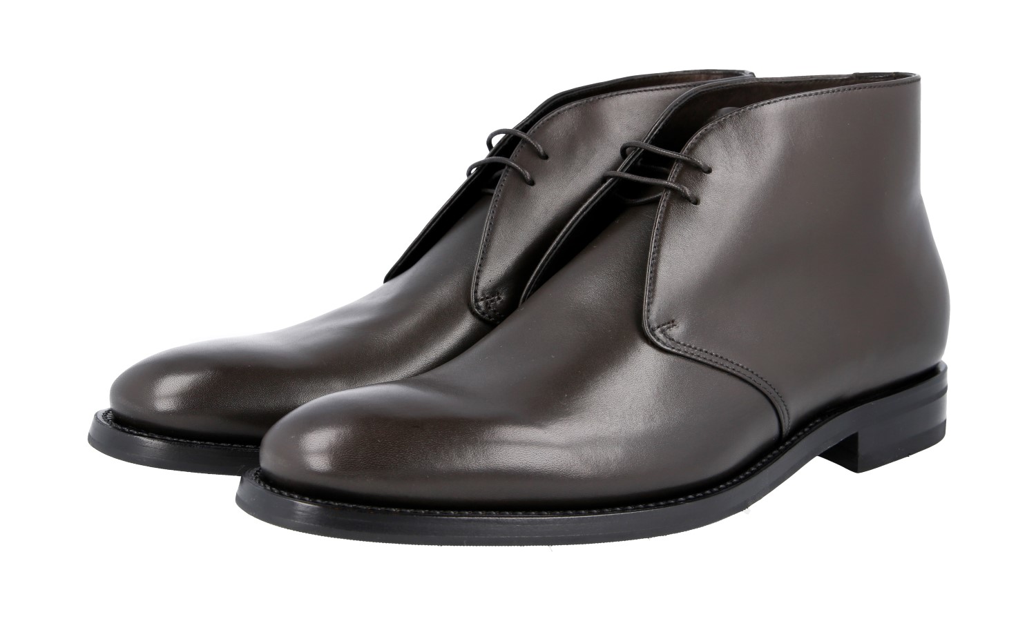AUTH LUXURY PRADA CHUKKAH BOOTS LACE-UP SHOES 2TC049 BROWN