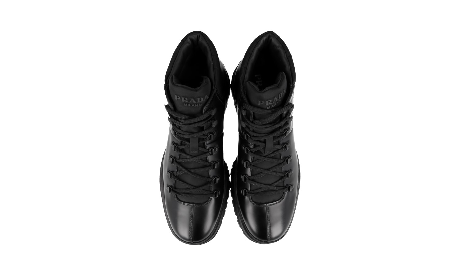 PRADA BRIXXEN HALF-BOOT SHOES 2TE179 BLACK LEATHER NEW US 13