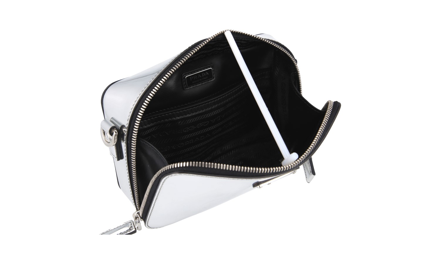 LUXURY PRADA BRIQUE CHROME SHOULDER BAG HANDBAG 2VH070