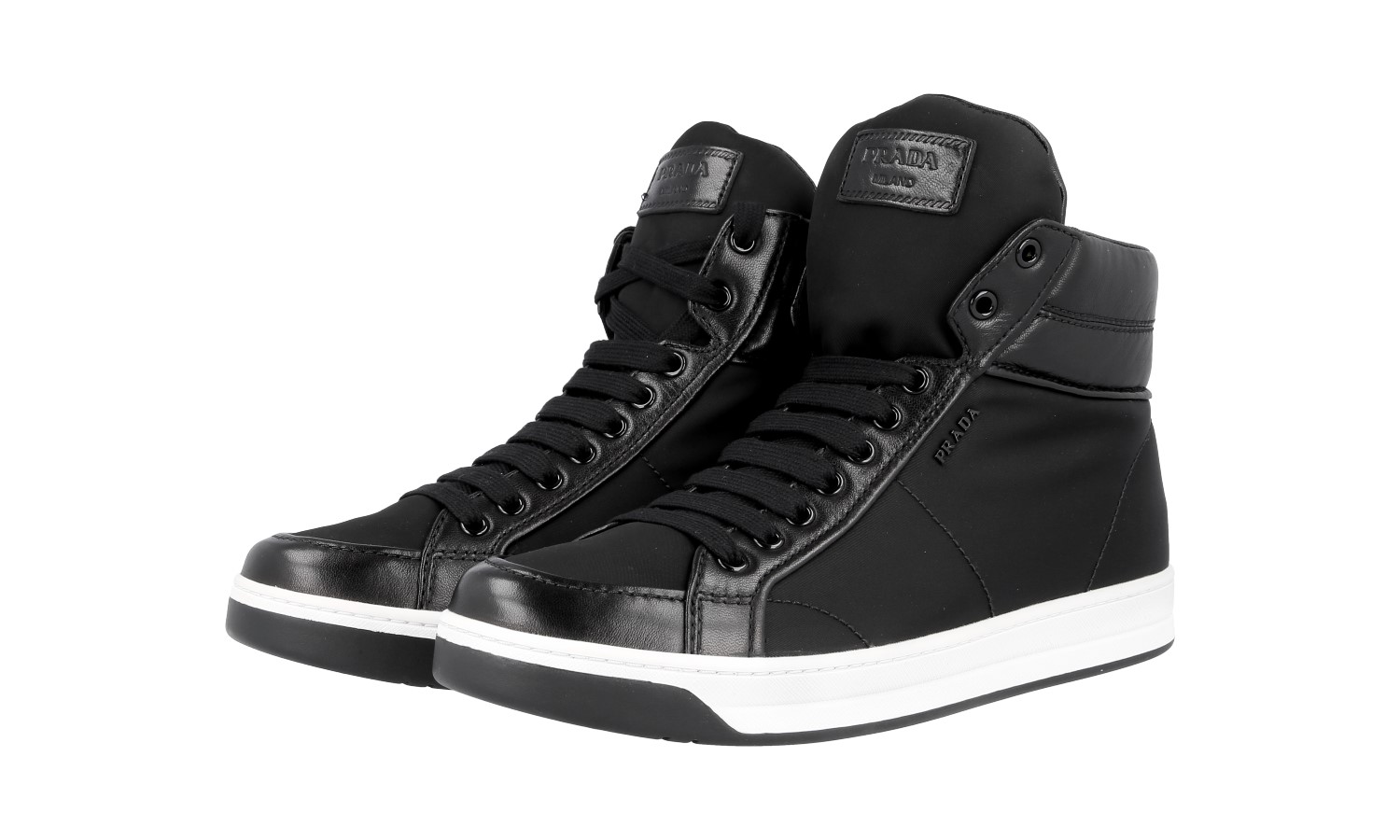 prada black high top sneakers