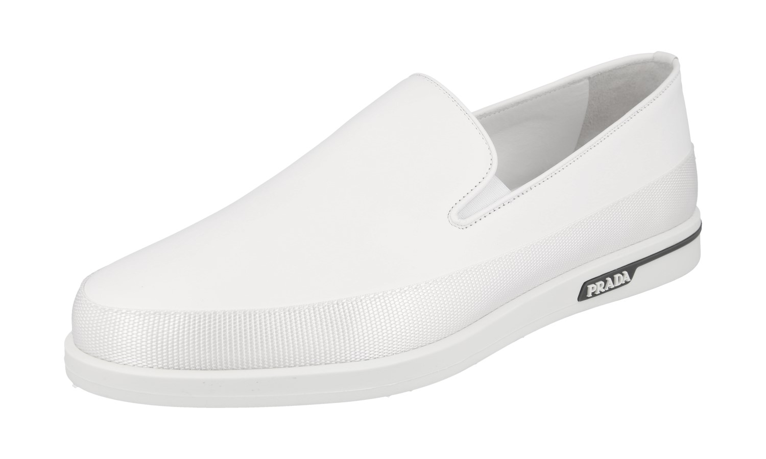 靴 PRADA PRADA SLIP-ON SNEAKERS SHOES 4D3414 WHITE LEATHER NEW US