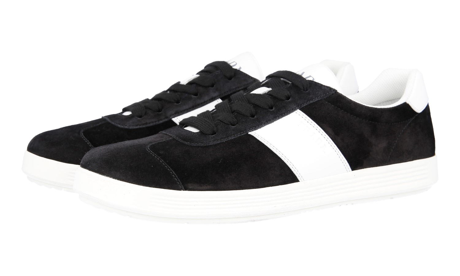 prada sneakers black and white