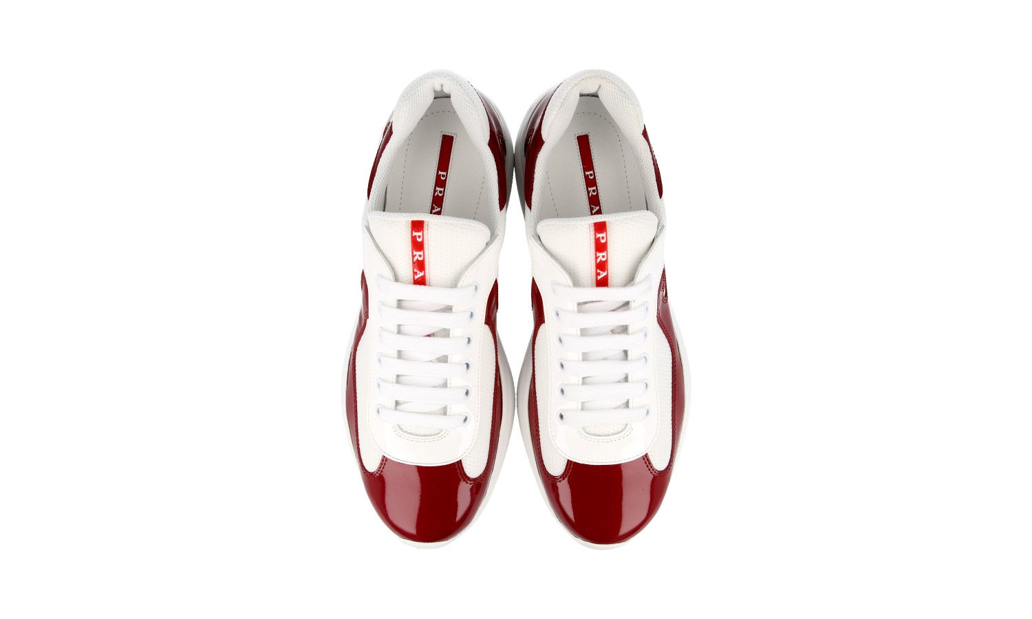 PRADA AMERICAS CUP SNEAKERS SHOES 4E3400 RED/WHITE LEATHER PRADA AMERICAS CUP SNEAKERS SHOES 4E3400 RED/WHITE LEATHER