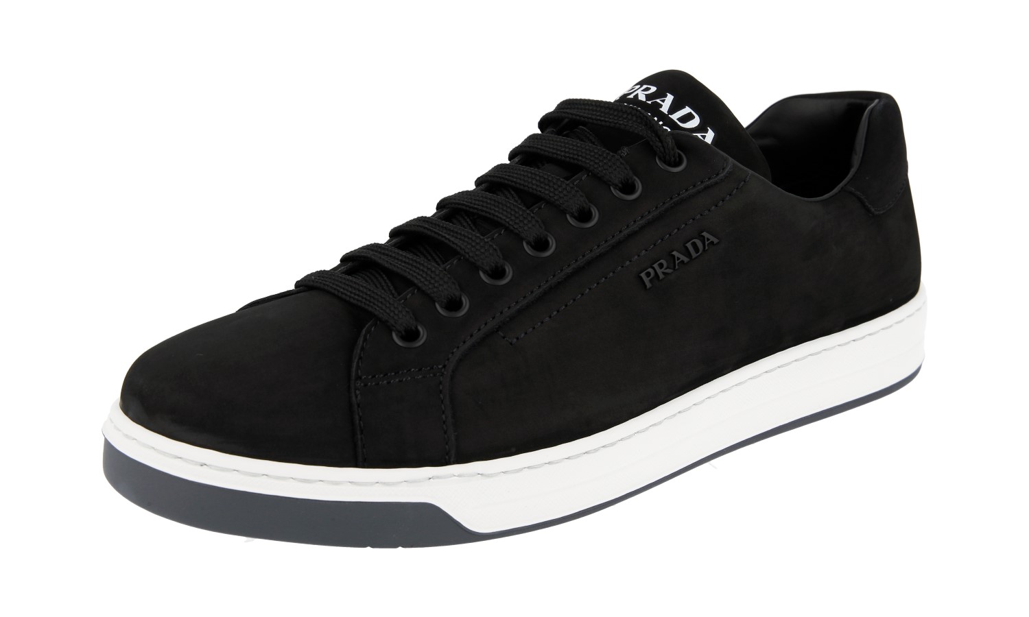 AUTH LUXURY PRADA DOWNTOWN SNEAKERS SHOES 4E3507 BLACK NEW